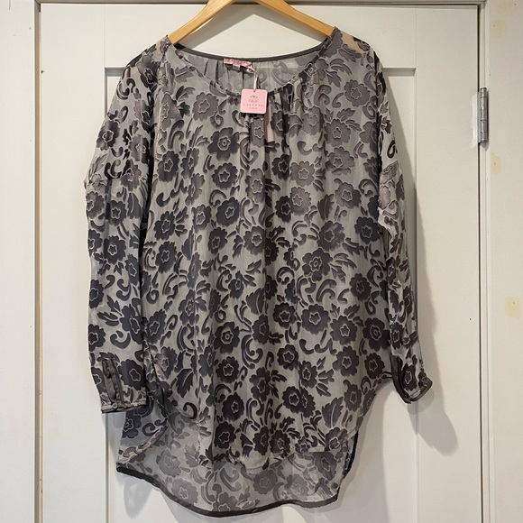 NWT Calypso St. Barth Grey Silk Carmelo Top XS - Picture 3 of 7